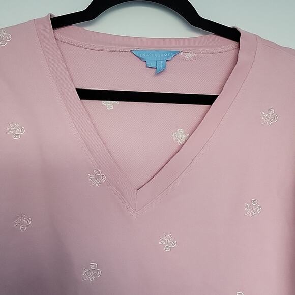 Draper James Pink V-Neck Sweatshirt - Picture 4 of 8